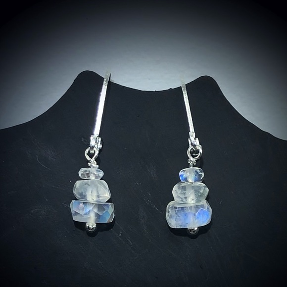 Genuine Moonstone & 925 Silver Earrings! - Picture 8 of 8